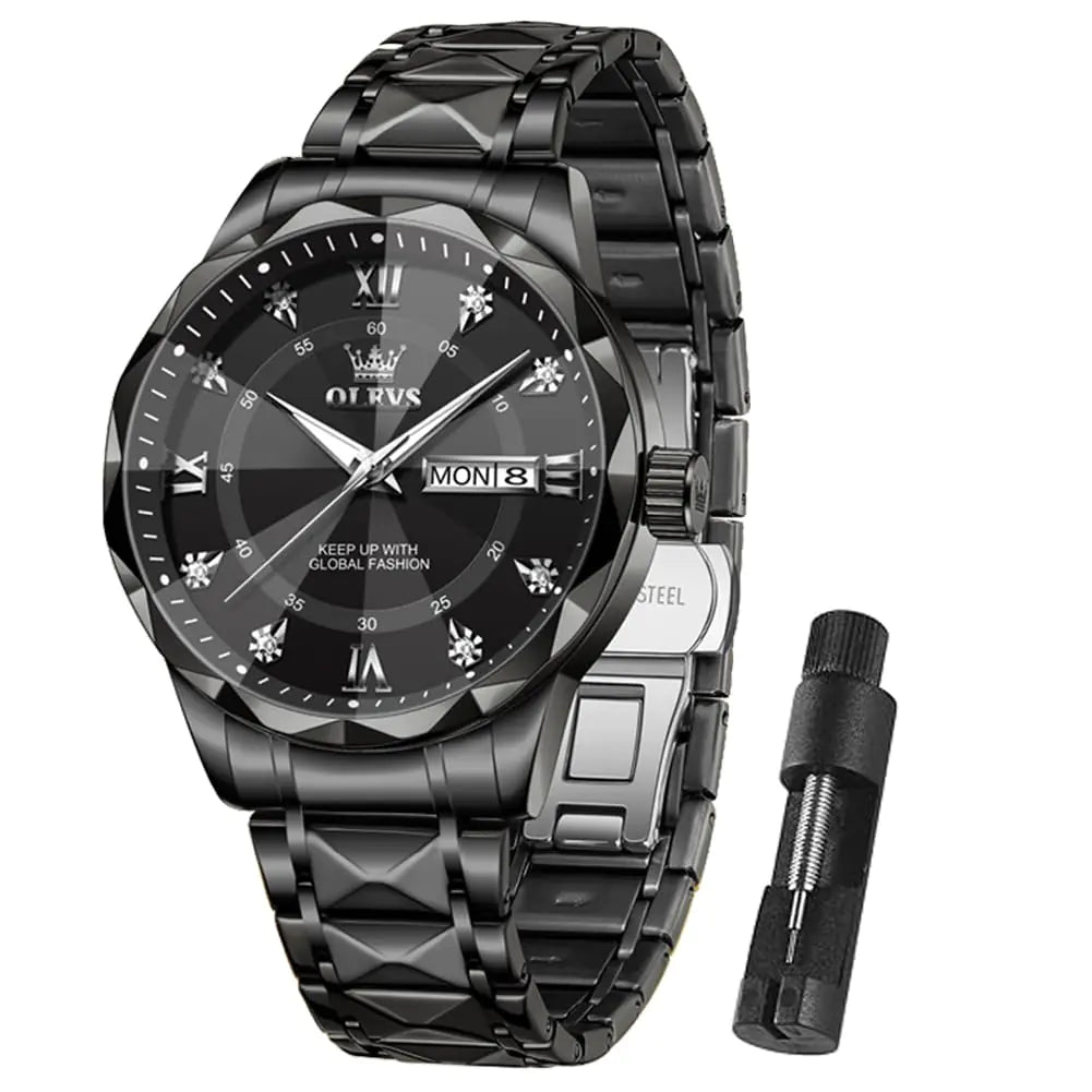 Reloj Elegante Negro Metalico LunexOro