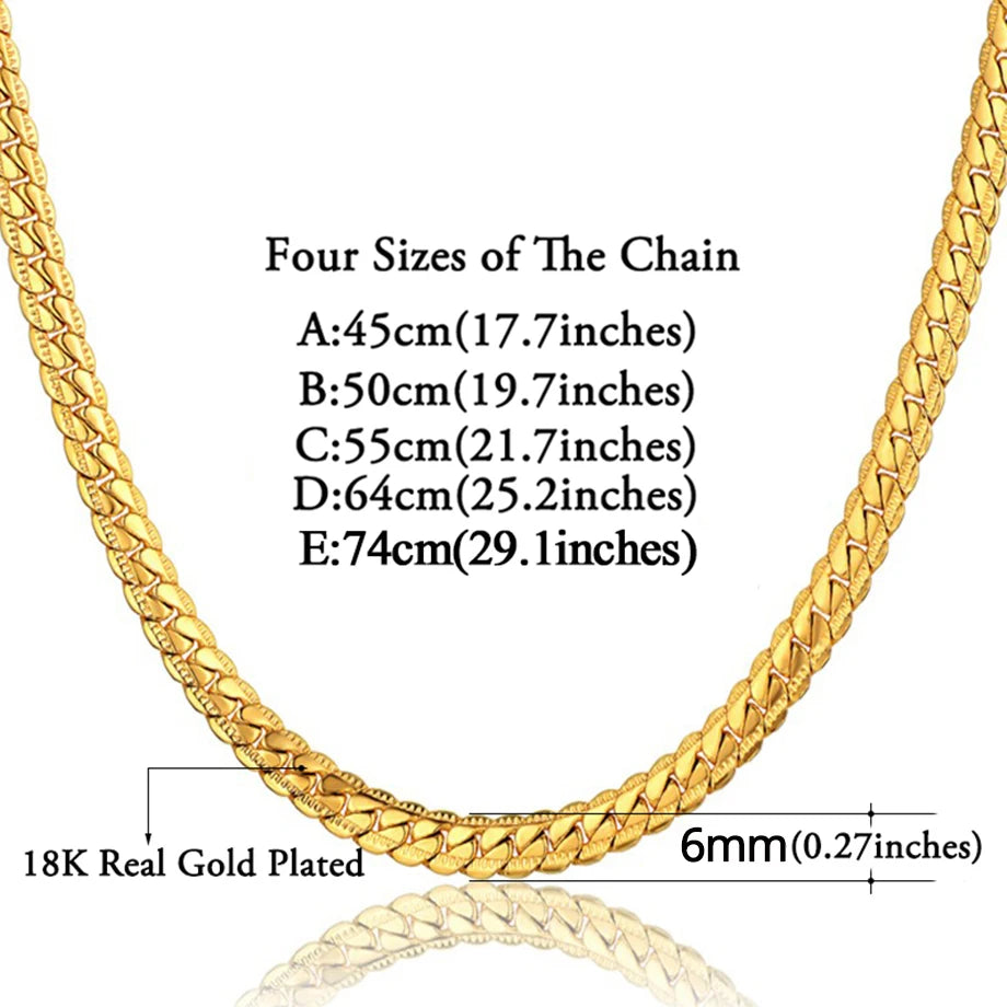 Hot Sale Antique Flat Snake Chain Necklace 4/6Mm Stainless Steel Gold Color Choker Long Chains for Women Men Jewelry XL570ST