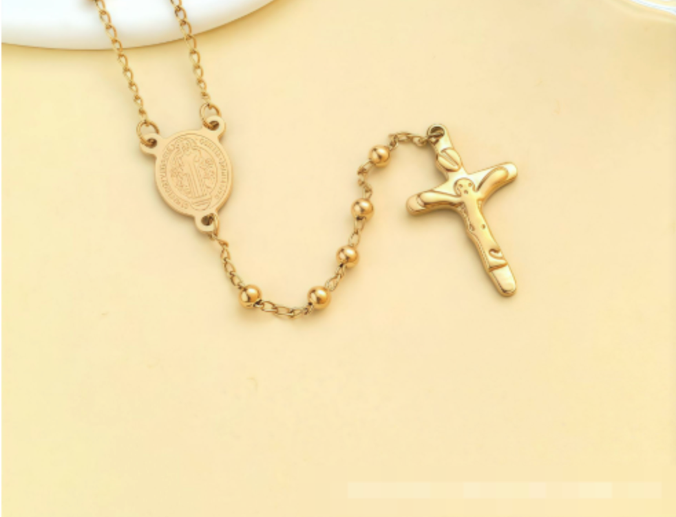 Rosario Dorado/Plateado LunexOro® – Devoción con Estilo