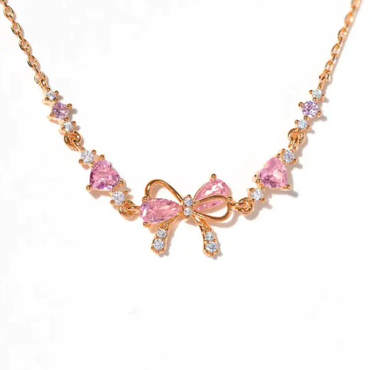 Pulsera Lazo Corazón – Acabado Dorado