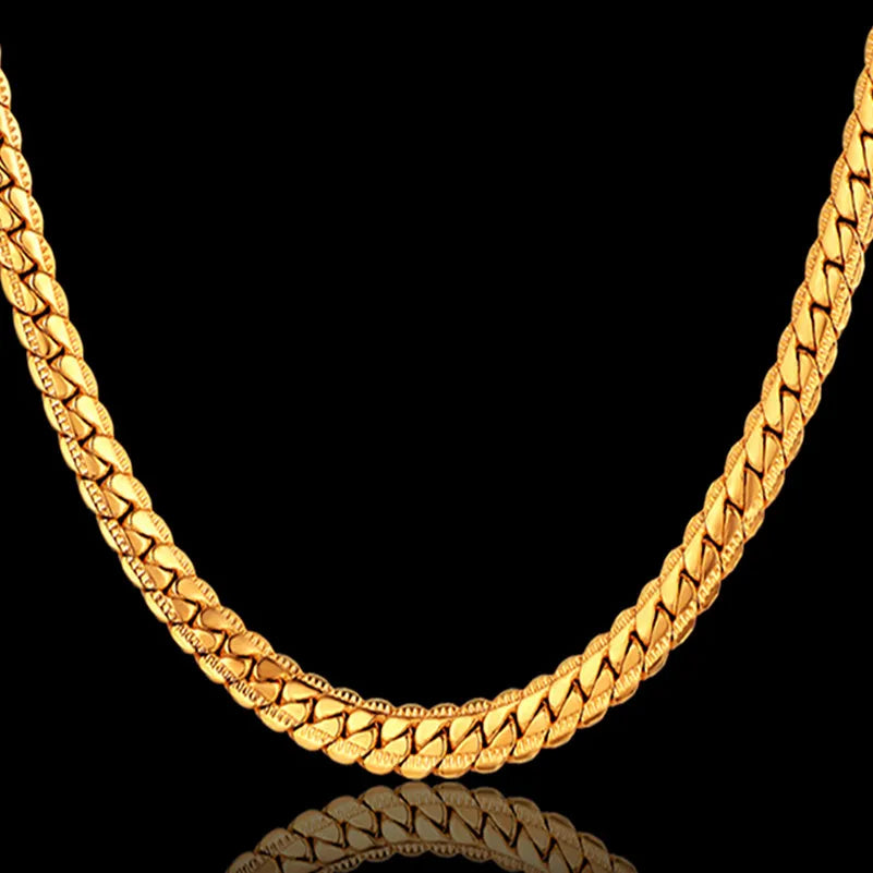 Hot Sale Antique Flat Snake Chain Necklace 4/6Mm Stainless Steel Gold Color Choker Long Chains for Women Men Jewelry XL570ST