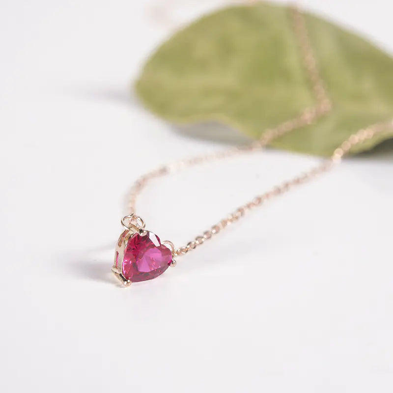 Collar Corazón Violeta LUNEX ORO® – Acabado Dorado